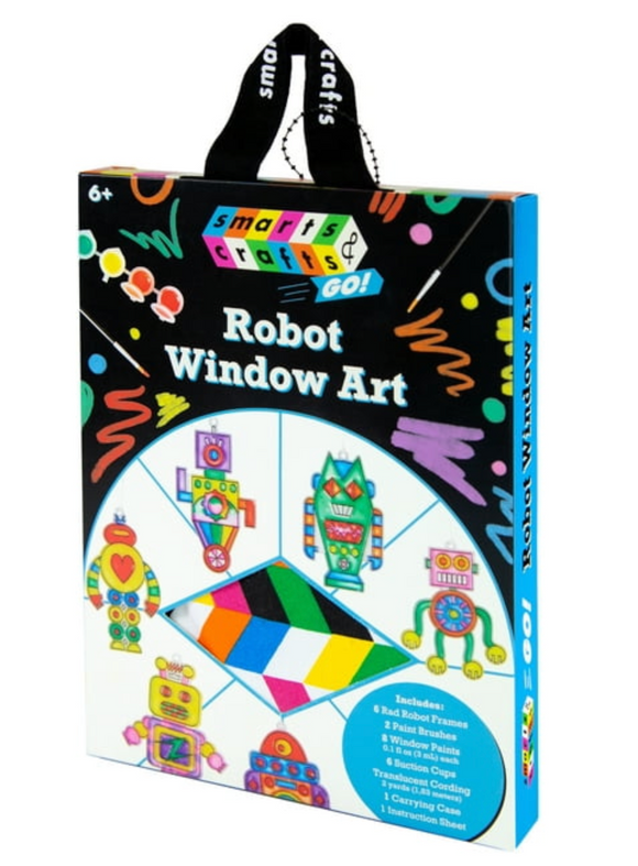 Smarts & Crafts Go Robot Window Art, 26 Pieces, Unisex, Kids & Teens