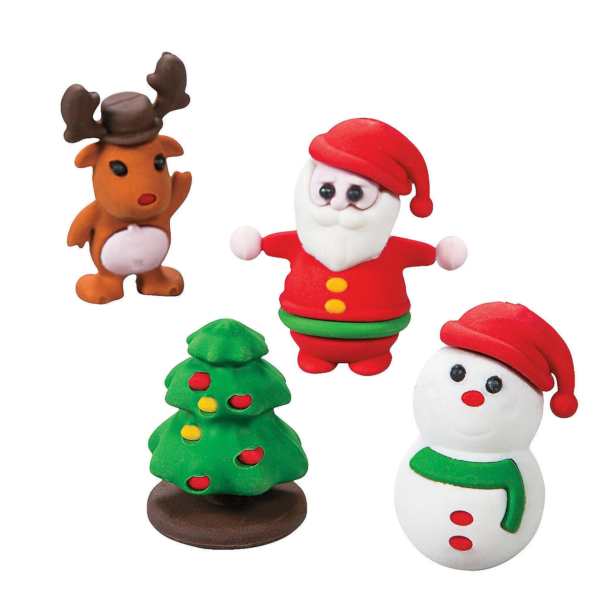 Christmas Erasers for Kids Assorted Christmas Santa Snowman Mini