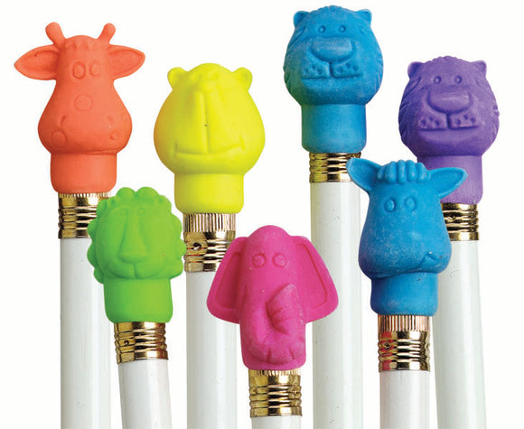 Animal Cap Pencil Top Eraser,  #9769