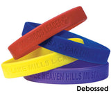 Custom Silicone Debossed or Embossed Bracelet (100 minimum), ASB10