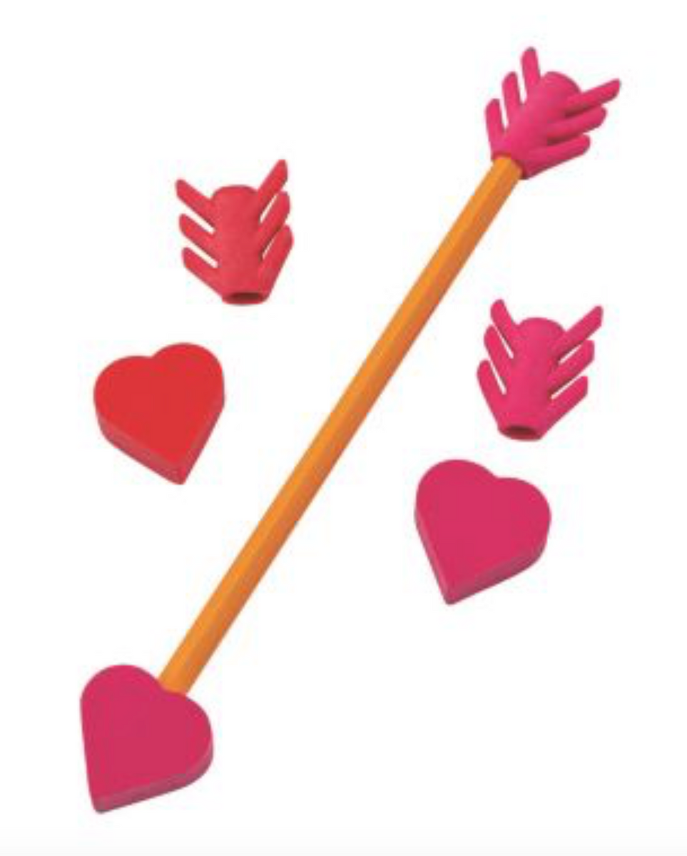 Valentine Arrow Pencils with Eraser Toppers - 24 Pc.