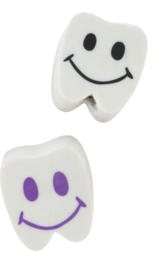 Wedge Cap Erasers w/ Smiley Face