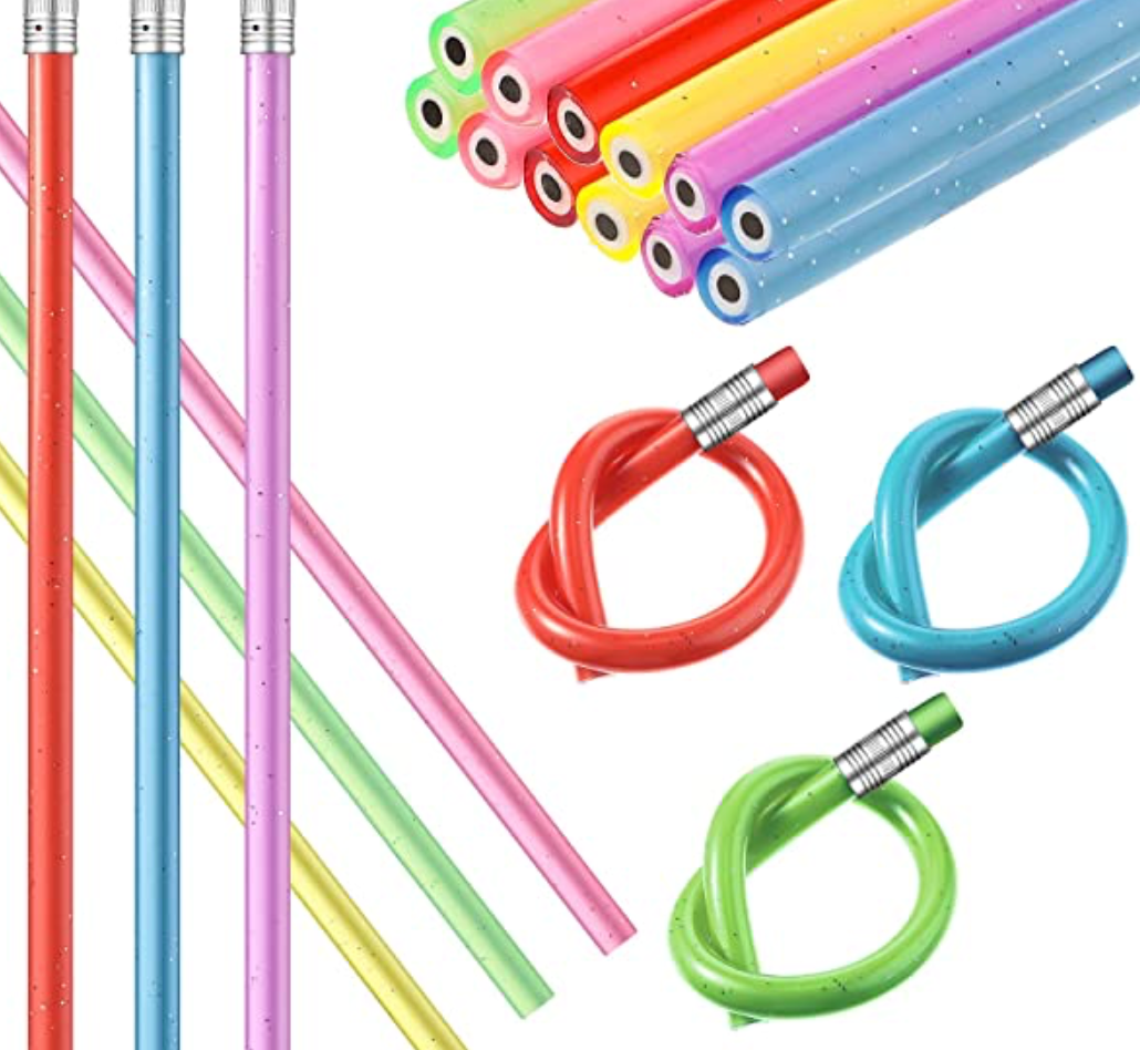 13 Neon-Glitter Flexible Plastic Pencils (12 per unit) (H-17) –