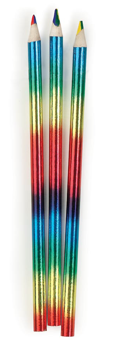 12pcs Rainbow Colored Pencil Creative 4 in 1 Pencil lead