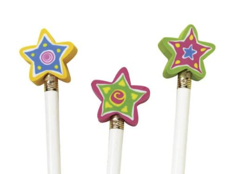 Star Pencil Top Erasers for Kids - 48 Pcs - Colorful Eraser Caps Toppe ·  Art Creativity