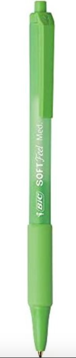 BIC Soft Feel Fashion Retractable Ballpoint Pen w/Grip, 2 Pack #753404 –