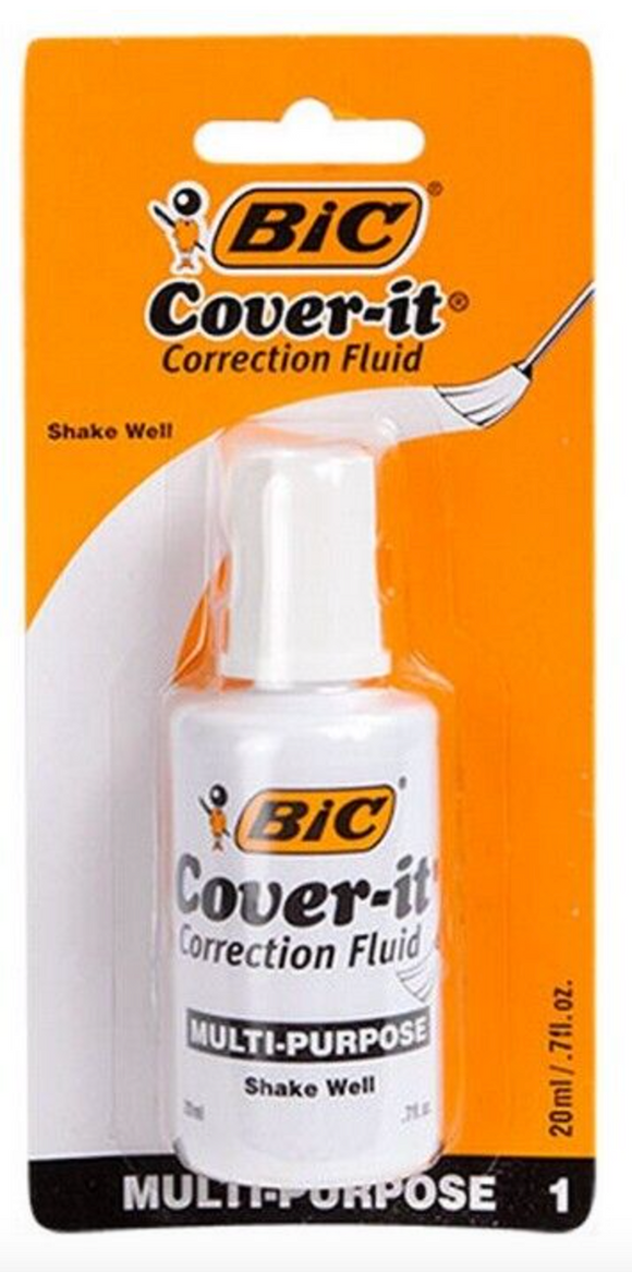 Bic Cover-It Correction Fluid (6 per unit) #WOQDP1C1, K-8