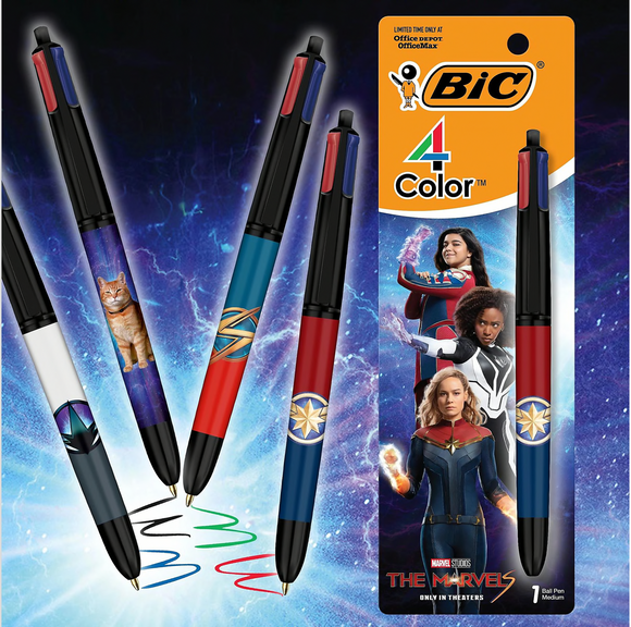 BIC® 4-Color Marvel Studios/The Marvels Edition, Medium Point, Set includes 4 Designs