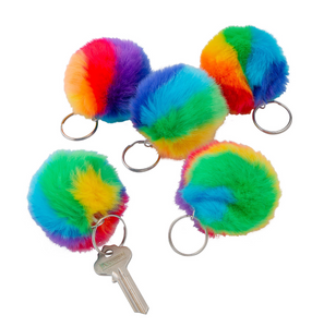 Rainbow Pom-Pom Keychain (12 unit) #13768189, A-25