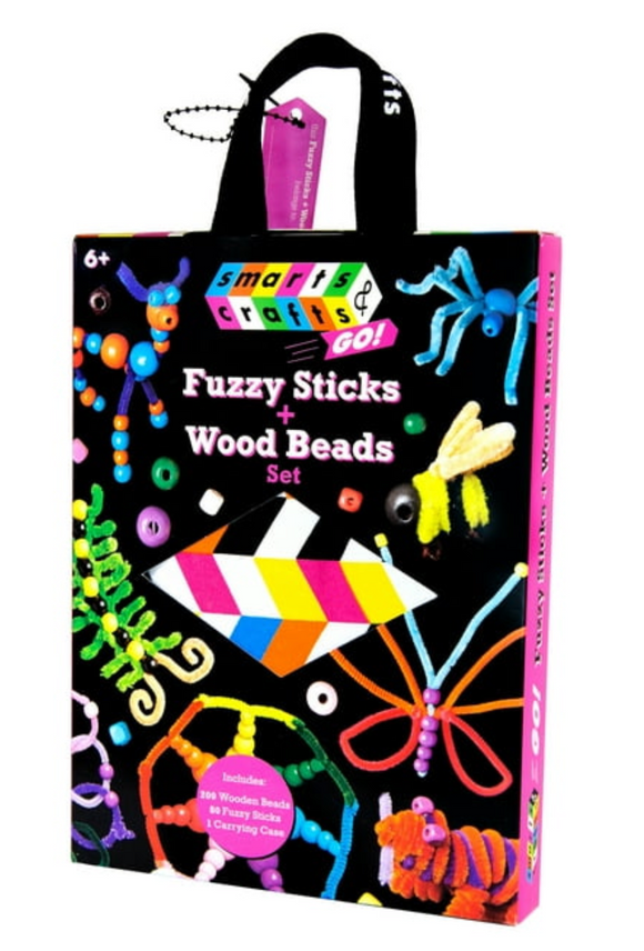 Smarts & Crafts Fuzzy Sticks and Wood Beads Craft Kit (241 Pieces)