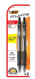 Bic Atlantis 1.6mm BOLD Retractable Pen, 2 pack Black , VCGP2