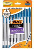 Bic Cristal Xtra Smooth Stic Pen, Blue (10 pack), MSP10BL