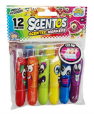 Scentos Scented Mini Markers, Multi Color, 12 pack, 20000, E-16