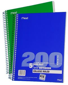 Mead 5 Subject Notebook, CR, #06780