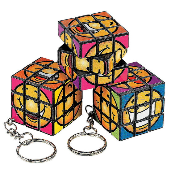 Emoji Puzzle Cube Keychain, (12 per unit), #19640 (X-1)