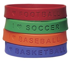 "I Love Sports" Silicone Bracelet, #241718