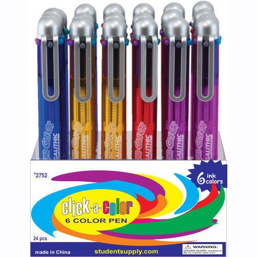 Rainbow Click Pen, Pkg of 24