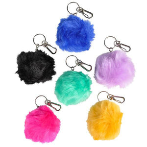 Furry Pom Pom Ball Key chain/Zipper Puller (12/unit) #43524 (I-2)