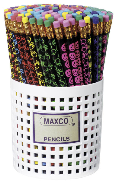 Bulk 144 Pc. Neon Funny Face Pencil Top Erasers