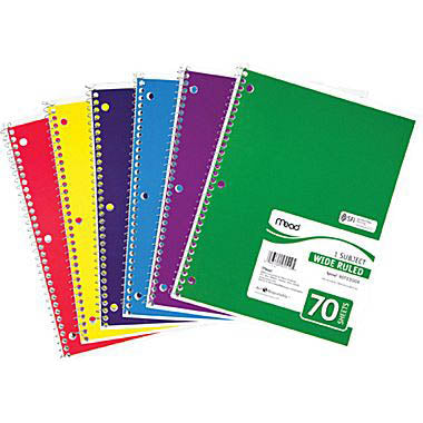 Mead 3 Subject Notebook, WR, #5746