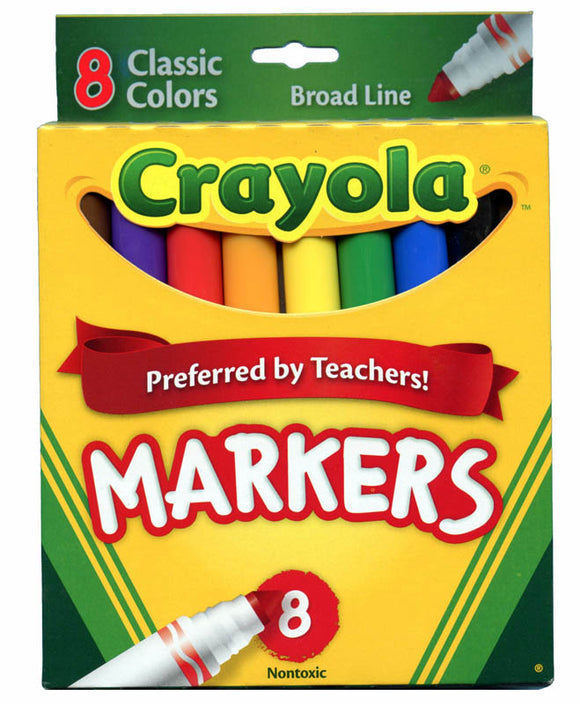 Crayola 10 ct. Markers, Broad Pt, (6 boxes/unit), #7722 (D-6)