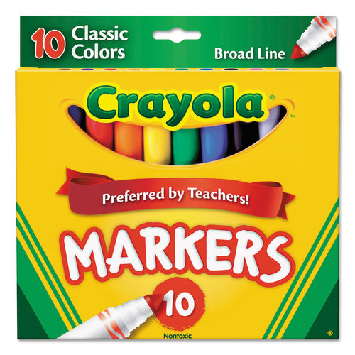 Crayola 10 ct. Markers, Broad Pt, (6 boxes/unit), #7722 (D-6) –