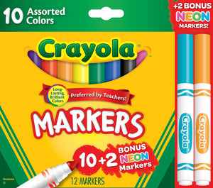 Crayola Broad Line Marker, 10 +2 Bonus Markers (1 bx) #7750