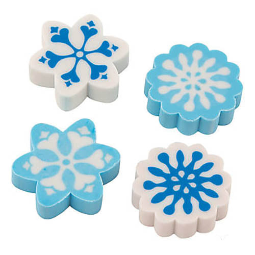 student rubber snowflake erasers