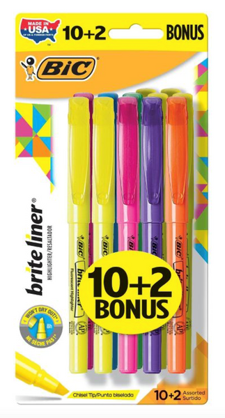 SURLIGNEUR BRITE LINER GRIP BISEAU JAUNE SURLIGNEUR BRITE LINER GRIP BISEAU JAUNE