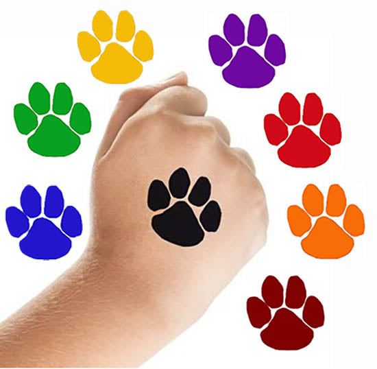 Paw Print Tattoos, 11 color choices, D1705