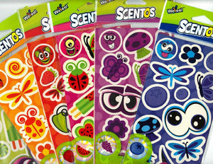 WeVeel Scentos Scented Stickers  12 Asst. Sheets, 144 Stickers, G27