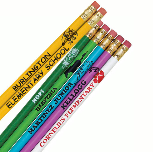 Custom Print School Pencil, Solid Colors, RLL03
