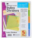 5-Tab Index Dividers, Assorted Colors, 5 Per Pack, (24/unit), #48500, J-14