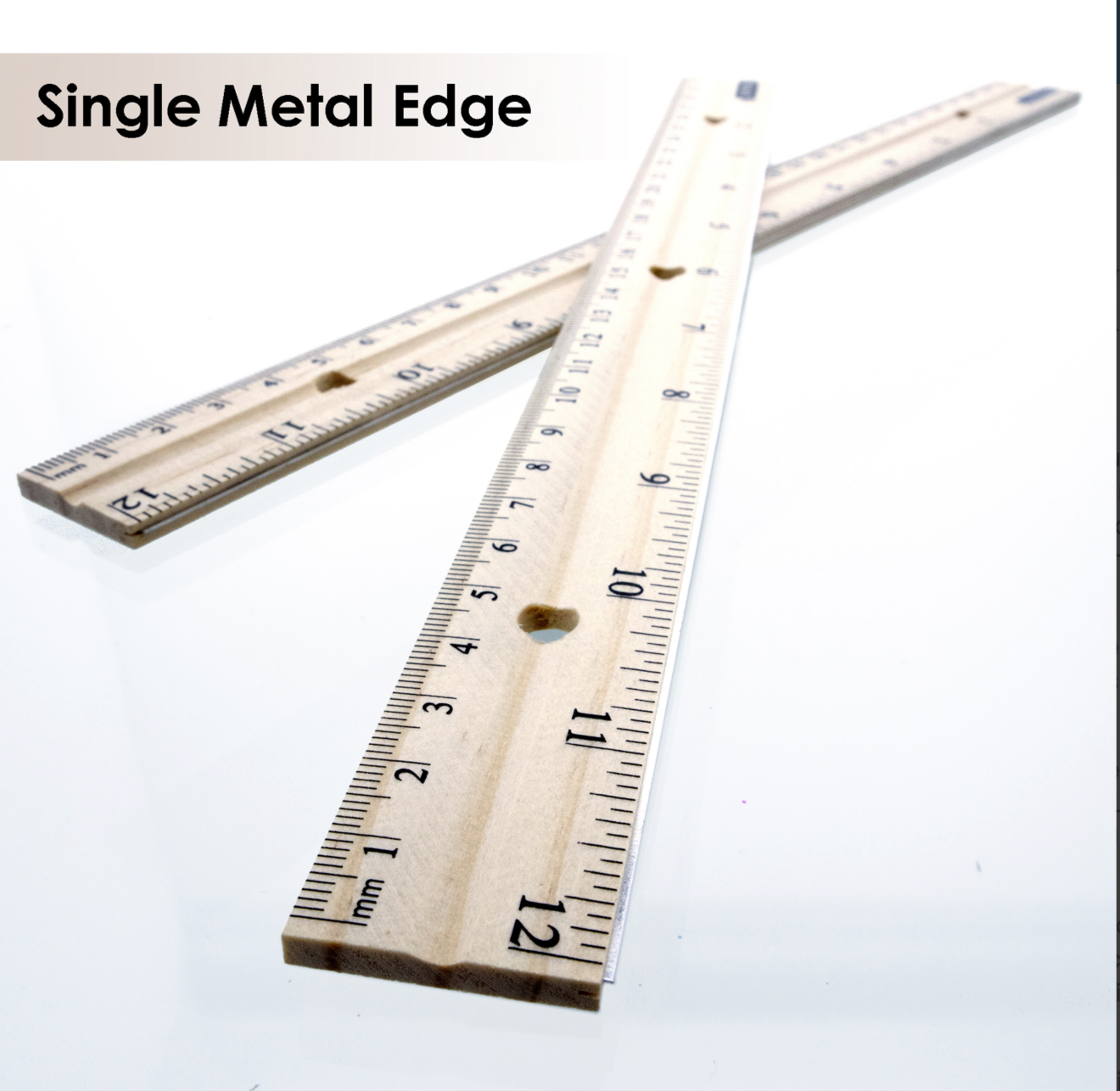 United Scientific 12 in. Ruler with Center Groove Material: Wood; Type