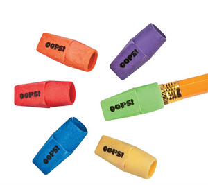 Oops Pencil Top Erasers (48 per unit) #1323 (G-29)