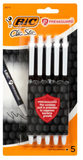 Bic Clic Stic Antimicrobial Pen, 5 pack Black ink, BC1