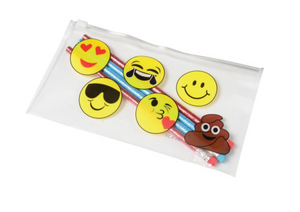 Emoji Happy Face Pencil Pouch (12 per unit), #1434, (I-4)
