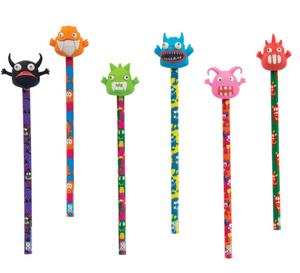 Monster Pencils with Eraser Toppers (24 per unit) #70184 (L-1)