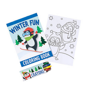 Winter Penguin Coloring Books with Crayons #14091008, L-19