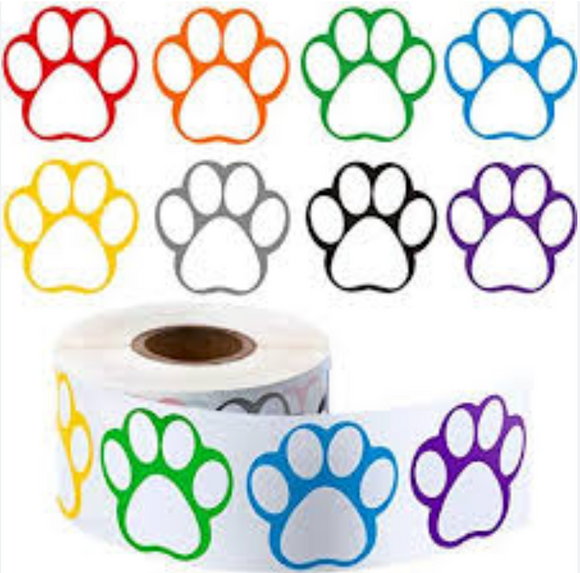 Paw Print Name Tag/Labels (100/unit) #13742142, E-38