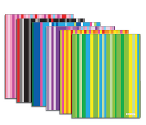 2 Pockets Poly Folder, Stripes (24 per) #3169, J-5