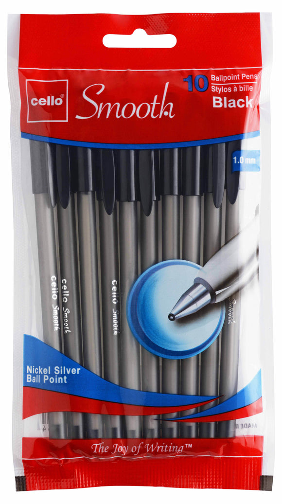 Cello Smooth Stick Pen, black (60 pens) #153123BK (A-8)