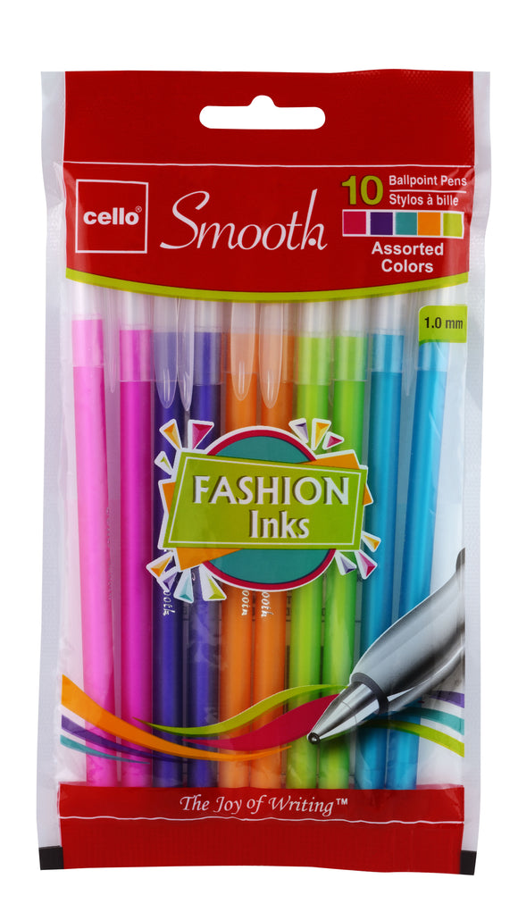 Cello Smooth Stick Pen, Fashion Colors (60 pens) #156704 (A-7)