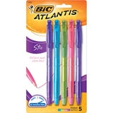 Bic Atlantis Exact Pen Fashion Ink 5 pack VSGAP51 (D-17)
