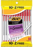 Bic Cristal Xtra Smooth Pen, Red 10 pack (72 per unit) MSP101, (G-20)