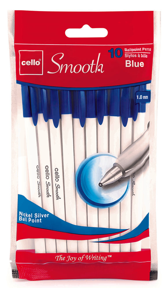 Cello Smooth Stick Pen, blue (12 pack) #153154W, A-1