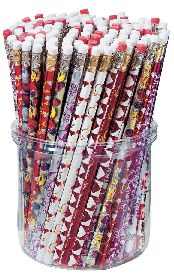 Valentine's Day (2) 2-Pack Pencils W/Heart Eraser Top & 8 Count Novelty  Pencils
